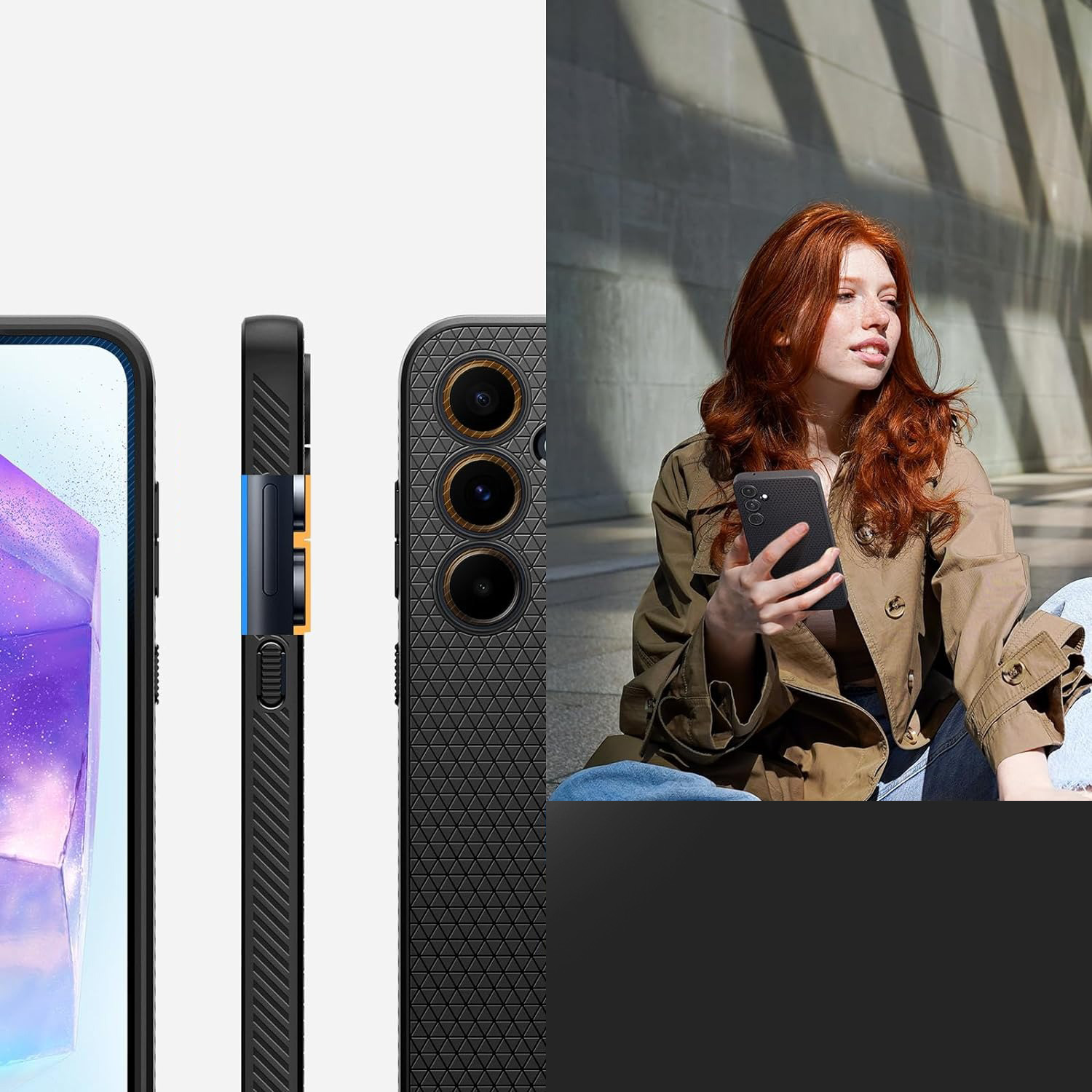 Etui Spigen Liquid Air do Galaxy A55 5G, czarne